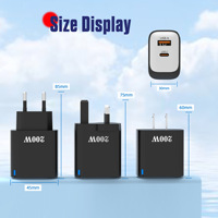 Chargeur 200W Multi-ports Charge Rapide EU/US/UK Qc3.0pd USB C Type C Chargeur de Téléphone Portable pour Iphone Samsung