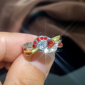 Anello Due Cuori Un Amore, Stile Europeo, Anello con Doppio Cuore, Promessa Romantica, Gioiello da Dito per Donne - Product Image 4