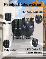 应用程序控制 LED 摩托车背包 防水 ABS 头盔包 可编程恶魔之眼灯 骑手背包 骑士背包