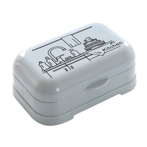 Porte-savon avec couvercle rectangulaire en PP, imprimé de dessins animés, pour salle de bain, cuisine, buanderie - Product Image 5