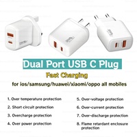 2025 nouveau chargeur d'alimentation mural EU US UK Type C 38W USB QC3.0 adaptateur de voyage PD 20W chargeur Type c pour iPhone 15 16 Pro Max Plus