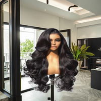 Perruque en cheveux vierges brésiliens ondulés naturels, toutes tailles, 10 à 40 pouces, 13*4, pour femmes, densité 180%, avec dentelle transparente à l'avant