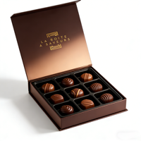 Boîtes rigides magnétiques de luxe, nouveau design, pour bonbons, emballage artisanal, chocolat, logo personnalisé, insert en PVC avec dorure à chaud, dorure à chaud