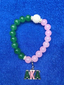 <span class=keywords><strong>Bracelet</strong></span> pendentif en perles élastiques <span class=keywords><strong>vert</strong></span> rose AKA personnalisable Sigma Gamma Rho Sorority <span class=keywords><strong>Bracelet</strong></span> en perles cadeau - Product Image 4