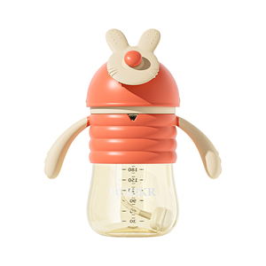 Vente en gros d'usine OEM, grande tasse droite sans BPA de 300ml à tête de lapin, tasse à bec en PP pour biberon pour lait - Product Image 1