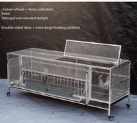 Grande cage en acier inoxydable, anti-rouille, robuste, anti-grenouille, poulailler avec plateforme d'alimentation, enclos extérieur pour lapins, canards et oies