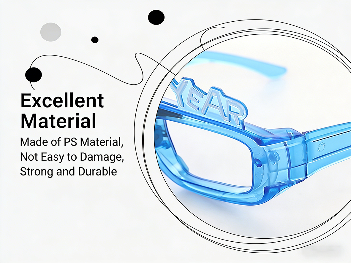 Durable Eco-Friendly Hot Selling 2025 New Year LED Square Cold Light Glasses 3 Modes + Customizable Colors Fast Delivery for