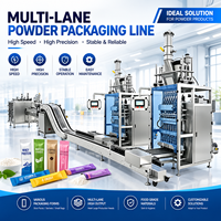 Machine d'emballage automatique multi-voies pour sachets de poudre en barre, avec remplisseuse et scelleuse personnalisable à 4/6/8/12 colonnes