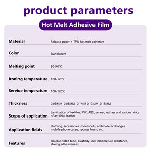 Película adhesiva de fusión en caliente de TPU de doble cara de 0,1 MM/0,12 MM/0,15 MM para pegamento de fusión en caliente sin costura para sujetador de bragas de lencería - Product Image 2
