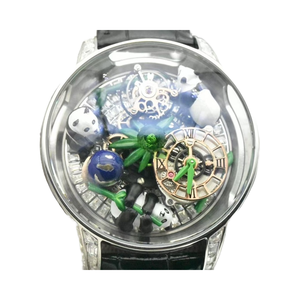 นาฬิกาอาร์ต ออโตเมติก ทูร์บิญอง สายสีดำ พร้อมดีไซน์ลายแกะสลักแพนด้า - Product Image 1