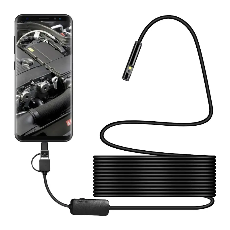 INSKAM Y101 3 in 1 mikro-usb usb tip-c 8mm 3.5M sert kablo endoskop Usb kamera android telefon