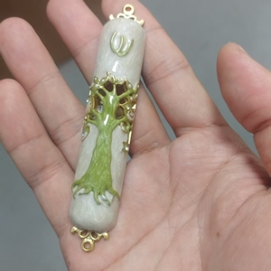 Mezuzah cylindrique en alliage de zinc peinte à la main avec décoration latérale en forme de parchemin, cadeau de déménagement sacré <span class=keywords><strong>juif</strong></span> - Product Image 3