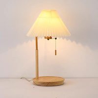 Lampe de table nordique en métal avec interrupteur à tirette LED, abat-jour en tissu, interrupteur à tirette dimmable E27, lumière d'ambiance décorative pour salon et chambre à coucher