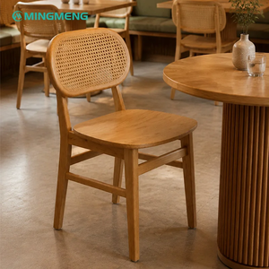 French Style Restaurant Booth Bench Set Round Stone Top <b>Bistro</b> <b>Table</b> Cane Webbing Wooden Dining Chair For Wine <b>Bistro</b> - Product Image 4