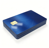 Cartes métalliques personnalisées avec puce NFC bleue électro-plaquée, cartes promotionnelles d'entreprise, cartes de visite personnelles, cartes-cadeaux