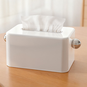 Caja de pañuelos multiusos de plástico minimalista de gran capacidad para mesas de comedor y de café, organización diaria para la sala de estar - Product Image 4
