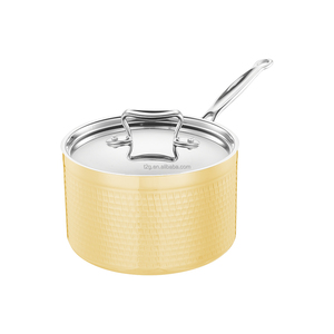Triple Ply Stainless Steel Single Handle <b>Saucepan</b> Thick Bottom Non Stick Commercial Stock Pot - Product Image 2