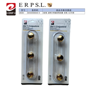 Set di 3 Ganci Trasparenti Circolari in Lega di Zinco Resistenti per Indumenti, 12 Pezzi per Confezione, Made in China - Product Image 2