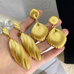 Yingtong Statement-Ohrringe Schmuck Damen Designer Vintage afrikanische Goldschalenstruktur geometrische Winkel-Ohrringe 2024 Schmuck