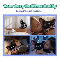 Peluche chat noir anime de 13 pouces, jouet en peluche doux et moelleux avec nœud écossais rose gothique pour chiens et chats