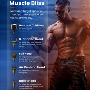 Black 2024 Hammer Percusión Reathlete Fascial <span class=keywords><strong>Handheld</strong></span> Vibrator Head Deep Tissue Muscle <span class=keywords><strong>Back</strong></span> Pistola de masaje eléctrica Caliente y frío - Product Image 6