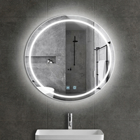 Miroir de salle de bain rectangulaire moderne à LED tactile et à intensité variable avec fonction anti-buée pour salon et salle de séjour