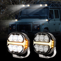 Luz de Trabajo LED de 40W con Haz Combinado e Intermitente Ámbar, Lente Intercambiable Transparente/Ámbar para Camionetas 4x4 Todoterreno