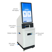 Kiosque d'impression et de numérisation de documents A4 en libre-service avec écran tactile pour hôpitaux, administrations et universités