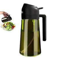 Pulvérisateur d'huile d'olive en verre réutilisable 2-en-1 et flacon distributeur avec verseur pour la cuisine