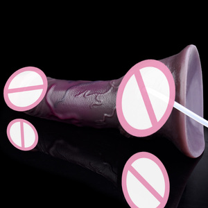 Dildo de silicona de doble capa negro de 11.7 pulgadas de largo para estimulación del punto G y eyaculación anal, con ventosa, juguete sexual. - Product Image 5