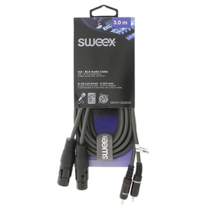 Cable estéreo 2x XLR hembra de 3 pines a 2x RCA macho de 3m para conexión de audio y video - Product Image 2