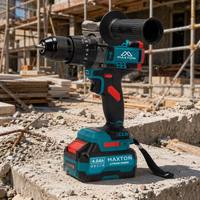 Ensemble perceuse à percussion sans fil MAXTON DW7110 avec moteur industriel sans balais - Vitesse variable, mandrin à clé, alimenté par batterie