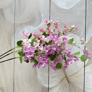 Longues branches de fleurs artificielles en soie Bougainvillea imprimées en 3D pour décorations de mariage, accessoires d'allée et arrangements floraux - Product Image 1