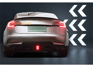 Difusor trasero de estilo de aspecto de carbono Turbo, luz LED, labio de parachoques trasero para Tesla <span class=keywords><strong>Model</strong></span> <span class=keywords><strong>3</strong></span> 5Y 2018 2019 2020 2021 + - Product Image 6