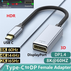 Adaptateur Type <span class=keywords><strong>C</strong></span> <span class=keywords><strong>vers</strong></span> DP 8K <span class=keywords><strong>USB</strong></span> <span class=keywords><strong>C</strong></span> mâle Source <span class=keywords><strong>vers</strong></span> <span class=keywords><strong>Displayport</strong></span> Extender Cord 4K <span class=keywords><strong>144Hz</strong></span> DP 1.4 <span class=keywords><strong>C</strong></span>âble d'extension pour téléphone portable tablette - Product Image 2