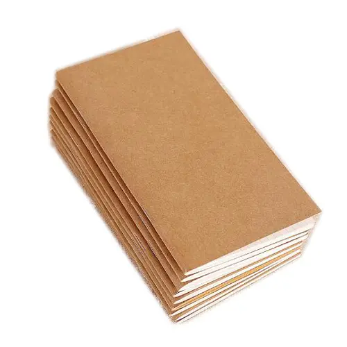 21 * 11cm標準クラフト紙ノートブックブランクドットグリッドジャーナルトラベラーのノートブック詰め替えプランナーオーガナイザーフィラー紙