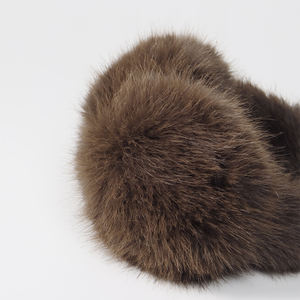 Прямые продажи с фабрики, складные зимние теплые пушистые плюшевые наушники из искусственного меха кролика на заказ для женщин - Product Image 4