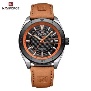 Drioshipping nueva llegada reloj de oro para hombres multifunción cronógrafo hombres cuero impermeable fecha relojes de cuarzo - Product Image 1