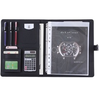 Porte-documents spirale A4 multifonctionnel en similicuir PU de luxe à couleur changeante, avec calculatrice intégrée – Idéal comme cadeau