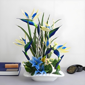 Oiseau de paradis artificiel <span class=keywords><strong>fleurs</strong></span> en caoutchouc <span class=keywords><strong>Strelitzia</strong></span> fleur à longue tige adaptée au bricolage décor à la maison fête thème affichage - Product Image 4