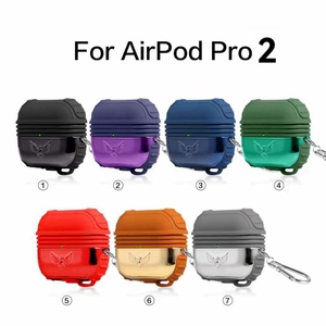 Vente en gros d'usine pour AirPod Series Housse de protection pour écouteurs Silicone antichoc deux-en-un de luxe + PC avec logo personnalisable - Product Image 4
