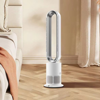 Ventilateur purificateur d'air électrique sans pales numérique tactile TP-12 avec minuterie 9h, oscillation 80°, purificateur plasma H11, sur pied pour intérieur