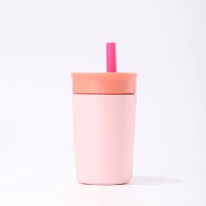 Gobelet isotherme personnalisé en acier inoxydable sans BPA de 12 oz pour enfants, avec paille en silicone - Product Image 6