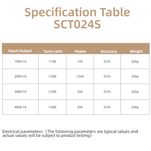 YHDC SCT024S Split <span class=keywords><strong>Core</strong></span>-stroomtransformator 50-400A tot 1A uitgang, gelamineerde siliciumstalen kern, 0,5% nauwkeurigheid - Product Image 4