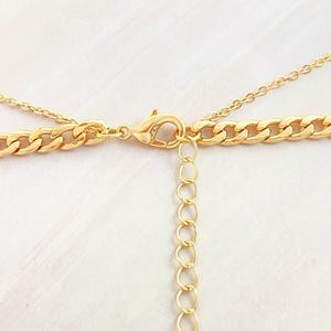 Double chaîne Bijoux de mode personnalisés Pendentif cœur en cristal lettre de bébé plaqué or pour les femmes Style classique pour les mariages et les cadeaux - Product Image 5