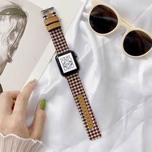สายรัดข้อมือไนล่อนลายสก๊อตสำหรับ <span class=keywords><strong>Apple</strong></span> <span class=keywords><strong>Watch</strong></span>,สายนาฬิกาข้อมือขนาด44Mm 40MM 42Mm 38Mm IWatch Series 7 6 5 4 3 2 1 - Product Image 5