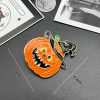 Offre Spéciale Raveloop – Épinglette en émail moulé sous pression, style antique et moderne, motif Jack O'Lantern, pour sac à dos ou veste, couleur orange doré, Halloween
