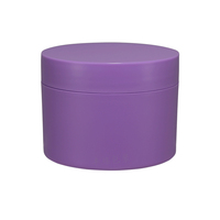 Bocaux en plastique PP ronds vides de 200 ml pour cosmétiques, soins de la peau, crème pour le visage et poudre libre, avec bouchons à vis violets, couleur personnalisée