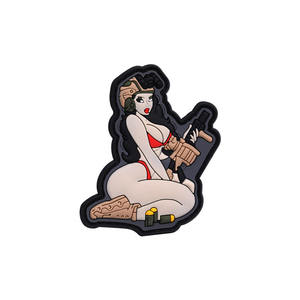 ตราสัญลักษณ์รูปผีเสื้อ PVC ยางพิมพ์ลายธงแบบติดตีนตุ๊กแก ผ้าหรูหราพิมพ์ลายสกรีน ปักลาย 3 มิติ Tactical Girl แบบกำหนดเองได้ - Product Image 6