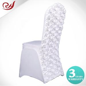 Fundas <span class=keywords><strong>de</strong></span> Silla <span class=keywords><strong>de</strong></span> Lujo al por Mayor, Color Blanco Personalizado, con Rosetones, <span class=keywords><strong>para</strong></span> Eventos, Bodas y Banquetes - Product Image 1